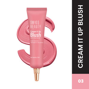 Swiss Beauty Cream It Up Blusher With Shea Butter | Highly Pigmented | Long-lasting | Buildable & Blendable | All Skin Types|3|Cheeky Peach