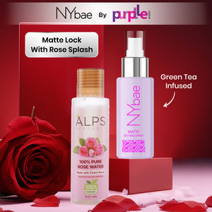NYBae Matte Lock with Rose Splash By Purplle Matte Setting Spray