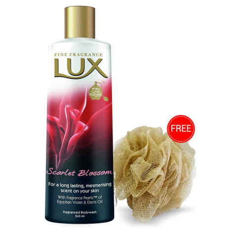 Buy LUX Scarlet Blossom Body Wash (240 ml) with Loofah Free - Purplle