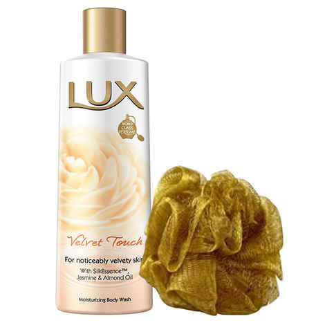 Buy Lux Velvet Touch Body Wash (240 ml) + Loofah Free - Purplle