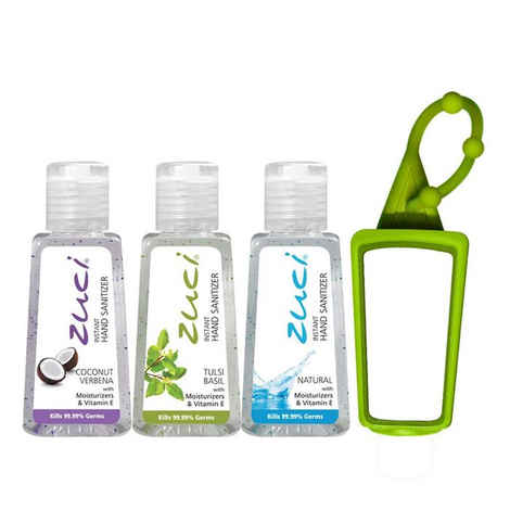 Buy Zuci Coconut Verbena, Tulsi And Natural Hand Sanitizer With Bag Tag (30 ml X 3) - Purplle
