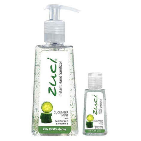 Buy Zuci Hand Sanitizer- Cucumber Mint (Pack Of 250 ml & 30 ml) - Purplle
