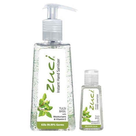 Buy Zuci Hand Sanitizer- Tulsi (Pack Of 250 ml & 30 ml) - Purplle