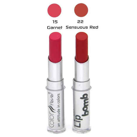 Buy Color Fever Lip Bomb Lipstick - Red/Pink Garnet (3.2gx2 pcs combo) - Purplle
