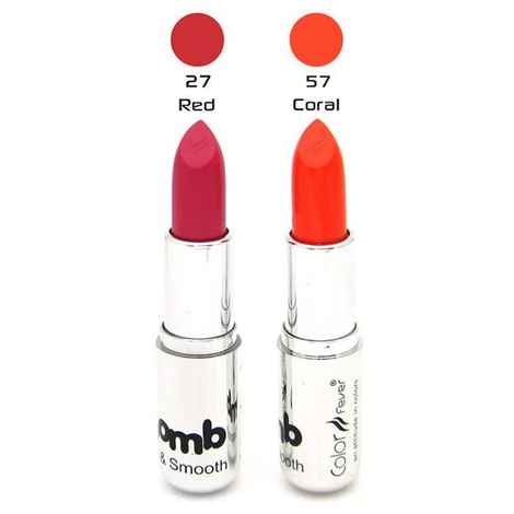 Buy Color Fever Lip Bomb Creme Lipstick Combo - Coral (4.2 g x 2 pcs combo ) - Purplle