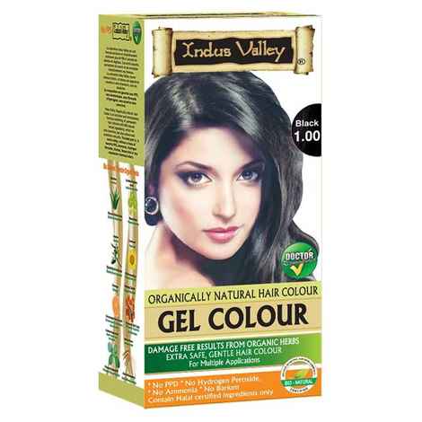 Buy Indus Valley Organically Natural Gel Hair Colour Black 1.00 (298 g) - Purplle
