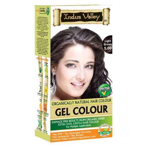 Buy Indus Valley Organically Natural Gel Hair Colour Light Brown 5.00 (276 g) - Purplle