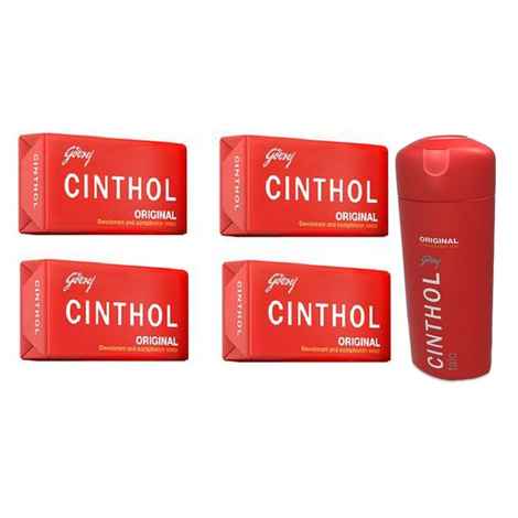 Buy Cinthol Original Soap (100 g) (Pack of 4) + Free Cinthol Original Talc (50 g) - Purplle