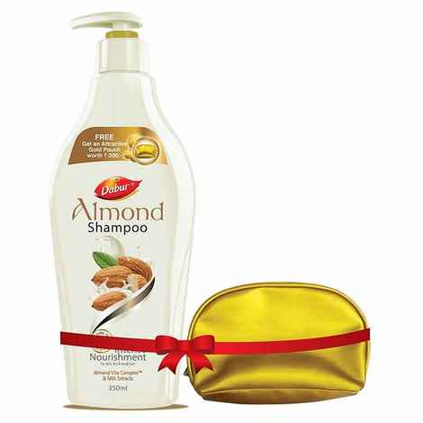Buy Dabur Almond Shampoo (350 ml) + Gold Pouch FREE - Purplle