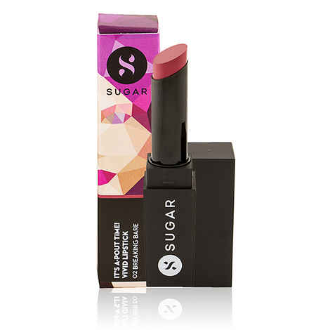 Buy SUGAR Cosmetics It's A-Pout Time! Vivid Lipstick - 02 Breaking Bare (Mauve Pink) - Purplle