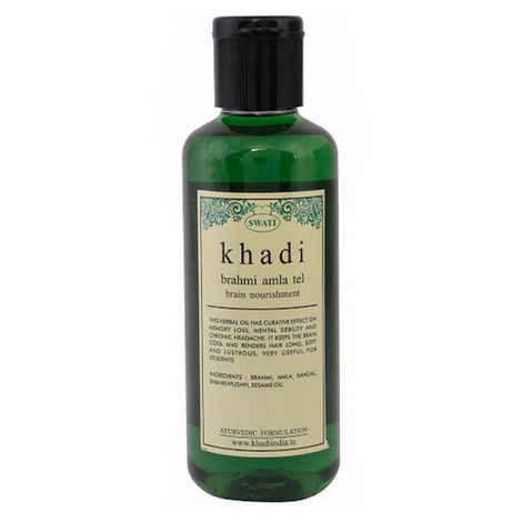 Khadi Brahmi Amla Hair Oil Brain Nourishment 210 ml By Swati Gramodyog -