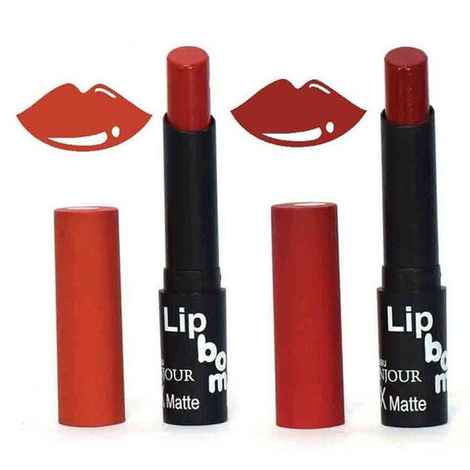 Buy Color Fever Creme Matte Lipstick - Brick Red / Dark Rose (3.5 g X 2pcs) - Purplle