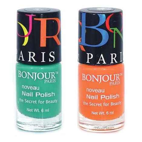 Buy Bonjour Paris Premium Nail Polish - Jade / Orange (6 ml X 2pcs) - Purplle