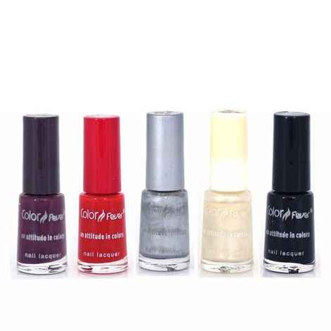 Buy Color Fever Nail Polish Value Pack - Red / Choco /White (5mlx5 pcs Combo) - Purplle