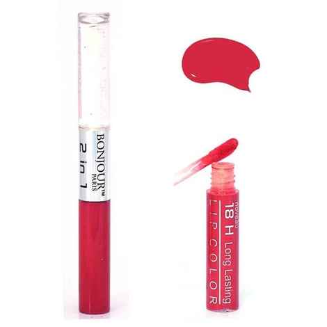 Buy Bonjour Paris 2 in 1 Lip Gloss - Carmine (9 ml) - Purplle