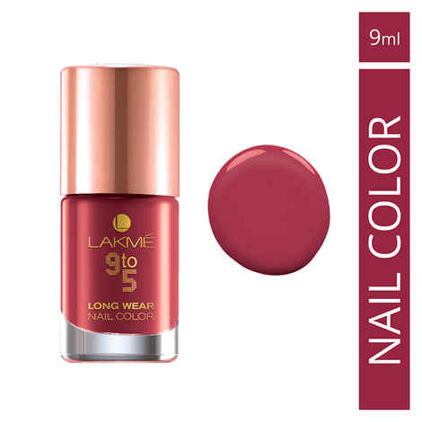 Buy Lakme 9 to 5 Long Wear Nail Color Red Alert - (9 ml) - Purplle