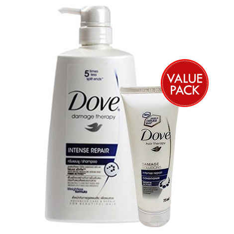 Buy Dove Intense Repair Shampoo (650 ml) & Get Dove Intense Repair Conditioner (75 ml) Free - Purplle