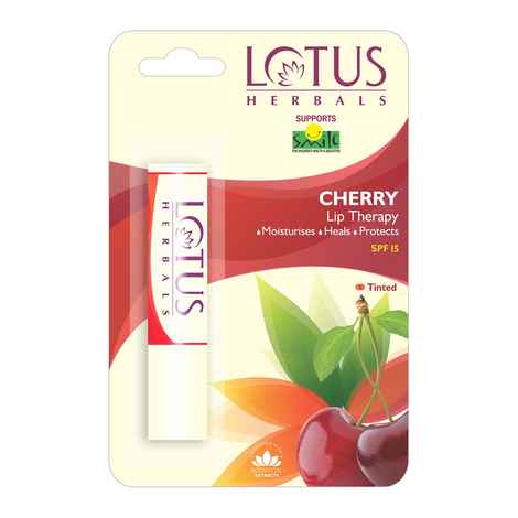 Buy Lotus Herbals Lip Therapy Tinted Lip Balm - Cherry | SPF 15 | Moisturises, Heals & Protects Lips | 4g - Purplle