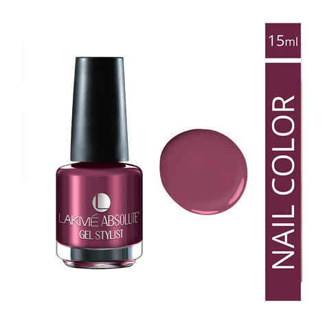 Buy Lakme Absolute Gel Stylist Nail Color Burgundy Blast (15 ml) - Purplle