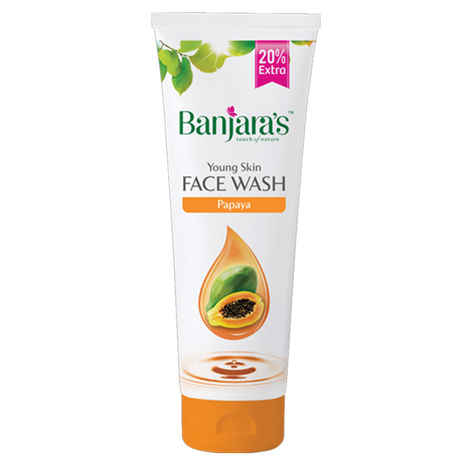 Buy Banjara's Face Wash Multani + Papaya (100 ml) + 20 % Extra - Purplle
