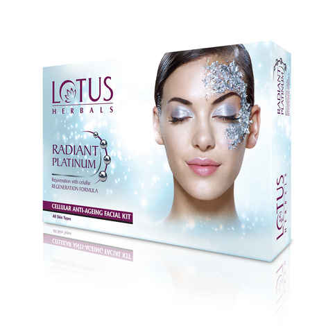 Buy Lotus Herbals Radiant Platinum Cellular Anti-Ageing Facial Kit 4 in 1 Pack | 200g - Purplle