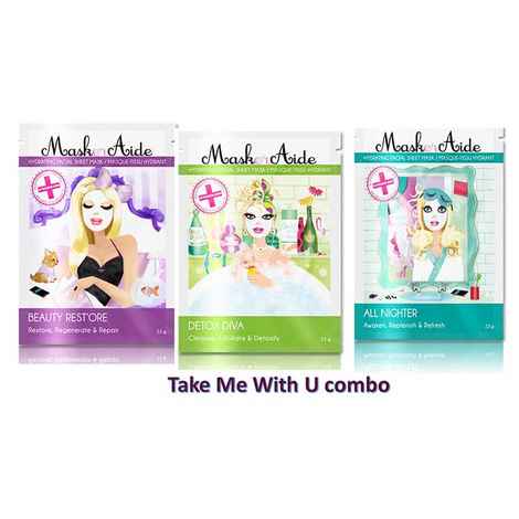 Buy MaskerAide Take Me With You Combo 3 Facial Sheet Masks - Purplle