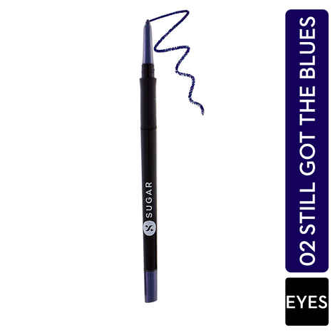SUGAR Cosmetics Twist And Shout Fadeproof Kajal - 02 Still Got The Blues (Dark Blue)