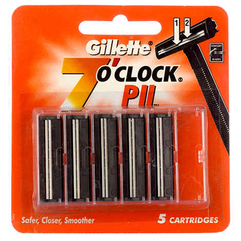 Buy Gillette 7'O Clock PII 5 Cartridges - Purplle