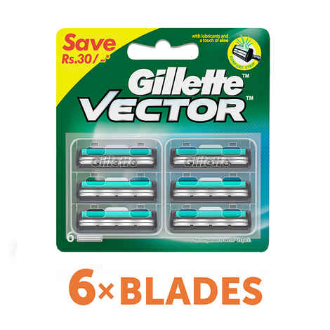Buy Gillette Vector Blades 6 Cartridges - Purplle