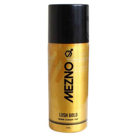 Buy Mezno Lush Gold Deodorant Body Spray For Men - No Gas-24 Hr Fresh Power Deo (150 ml) - Purplle