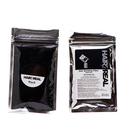 Buy Hair4Real Hair Fiber Refill Pack Black (12 g) - Purplle