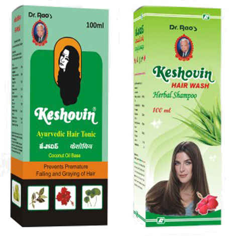 Buy Dr.Rao's Combo Of Keshovin (Herbal Hair Tonic) (100 ml) + Keshovin Hair Wash (100 ml) - Purplle