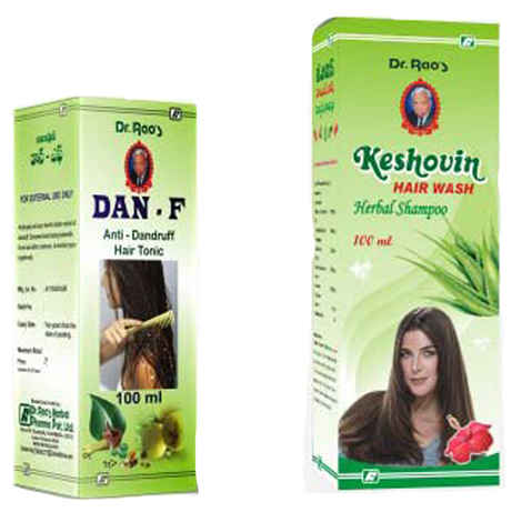 Buy Dr.Rao's Combo Of Dan-F (Anti-Dandruff Hair Tonic) (100 ml) + Keshovin Hair Wash (100 ml) - Purplle