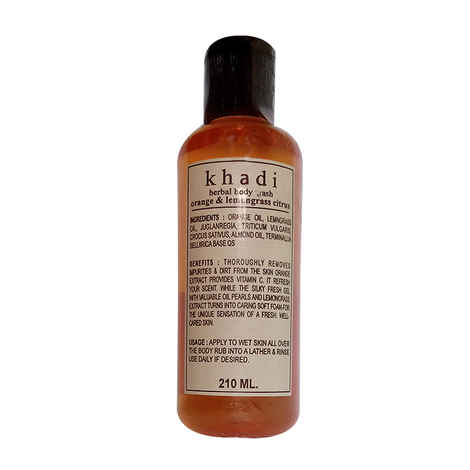 Buy Khadi Orange Lemongrass Citrus Herbal Body Wash 210 ml - Purplle