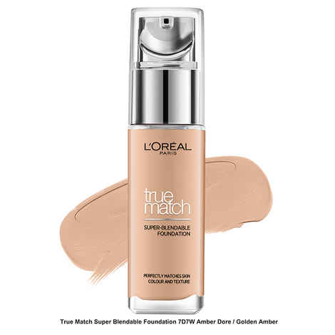 Buy L'Oreal Paris True Match Super Blendable Liquid Foundation D7W7 Golden Amber (30 ml) - Purplle