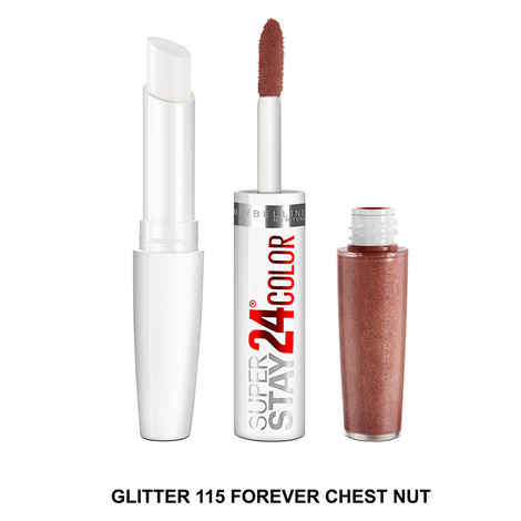 Buy Maybelline New York Superstay 2 Step Lipstick 115 Forever Chestnut (2.3 ml + 1.8 g) - Purplle