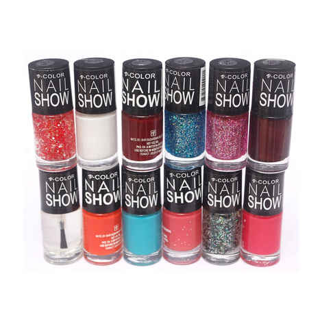 Buy V-Color Nail Show Polish Set of 12 Pcs. - Multicolor Set No. 1 - Purplle