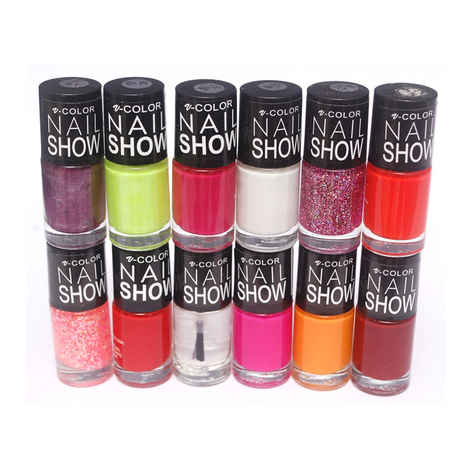 Buy V-Color Nail Show Polish Set of 12 Pcs. - Multicolor Set No. 3 - Purplle