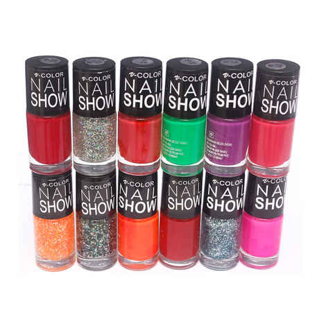 Buy V-Color Nail Show Polish Set of 12 Pcs. - Multicolor Set No. 6 - Purplle