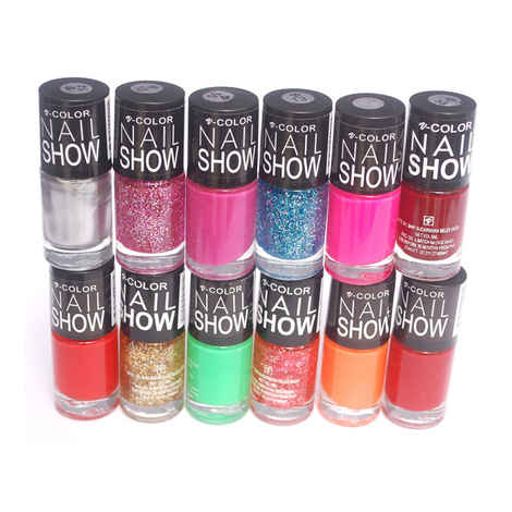Buy V-Color Nail Show Polish Set of 12 Pcs. - Multicolor Set No. 13 - Purplle