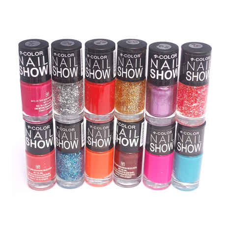 Buy V-Color Nail Show Polish Set of 12 Pcs. - Multicolor Set No. 15 - Purplle