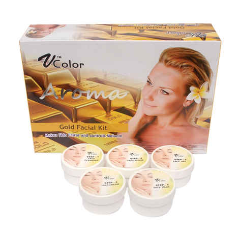 Buy V-Color Aroma Gold Facial Kit (270 g)(5 Steps) - Purplle