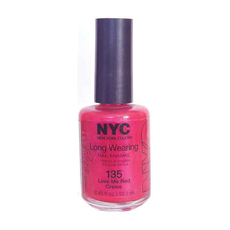 Buy New York Color (Nyc) Long Wearing Nail Enamel Shade 135 Love Me Red Creme (13.3 ml) - Purplle
