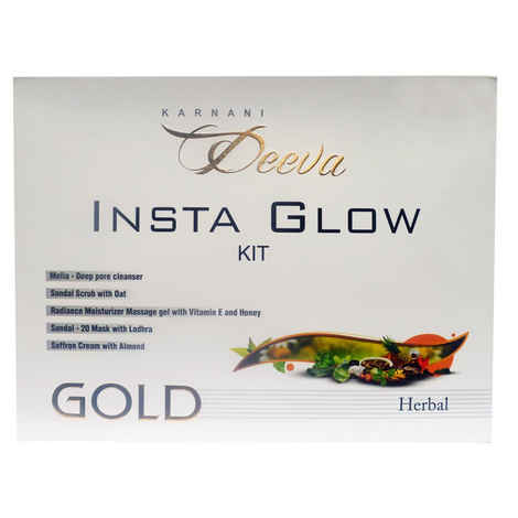 Buy Karnani Deeva Insta Glow Facial Kit (Herbal) Gold (250 g) - Purplle