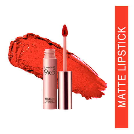 Buy Lakme 9 To 5 Weightless Matte Mousse Lip & Cheek Color - Tangerine Fluff (9 g) - Purplle
