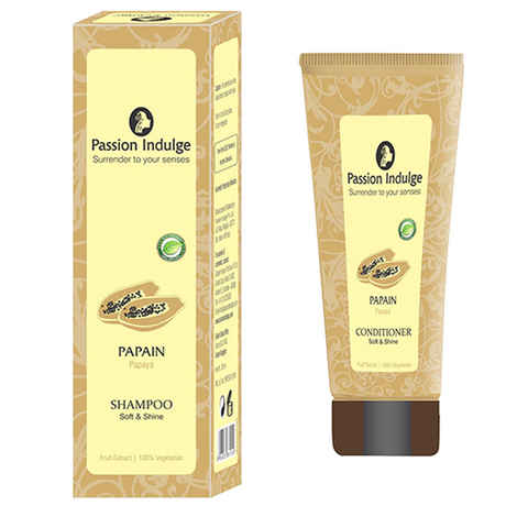 Buy Passion Indulge Papain Shampoo & Conditioner For Soft & Shiny Hair (200 ml + 100 ml) - Purplle