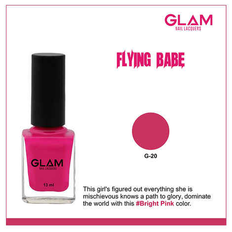 Buy GLAM Nail Lacquers Flying Babe (G -20) (13 ml) - Purplle