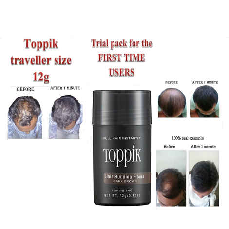 Buy Toppik Hair Building Fiber Traveller Size Dark Brown (12 g) - Purplle