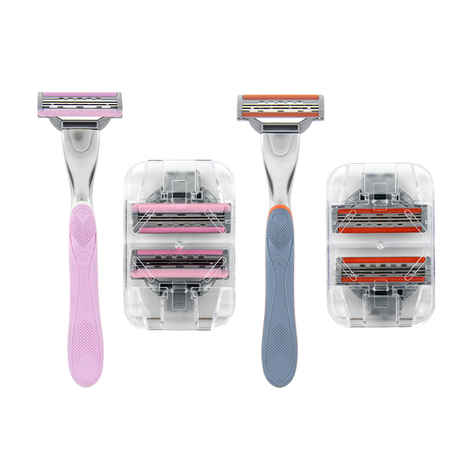 Buy Waytoshave Lovers Combo (Pack Of 2 Razors + 2 Three Blade Ladies Cartridges + 2 Three Blade Mens Cartridges) - Purplle