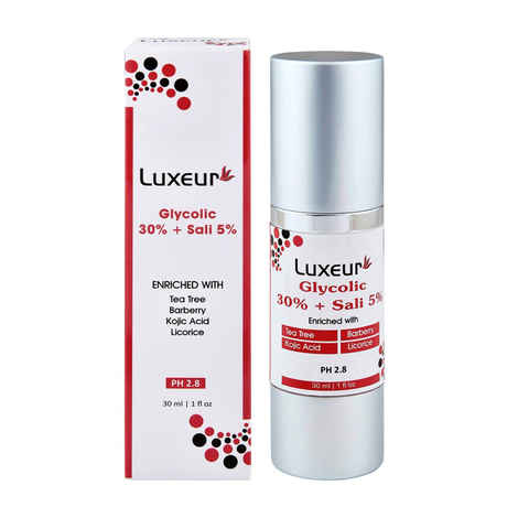 Buy Luxeur Glycolic 30% + Sali 5% Enriched With Tea Tree Kojic Acid (30 ml) - Purplle